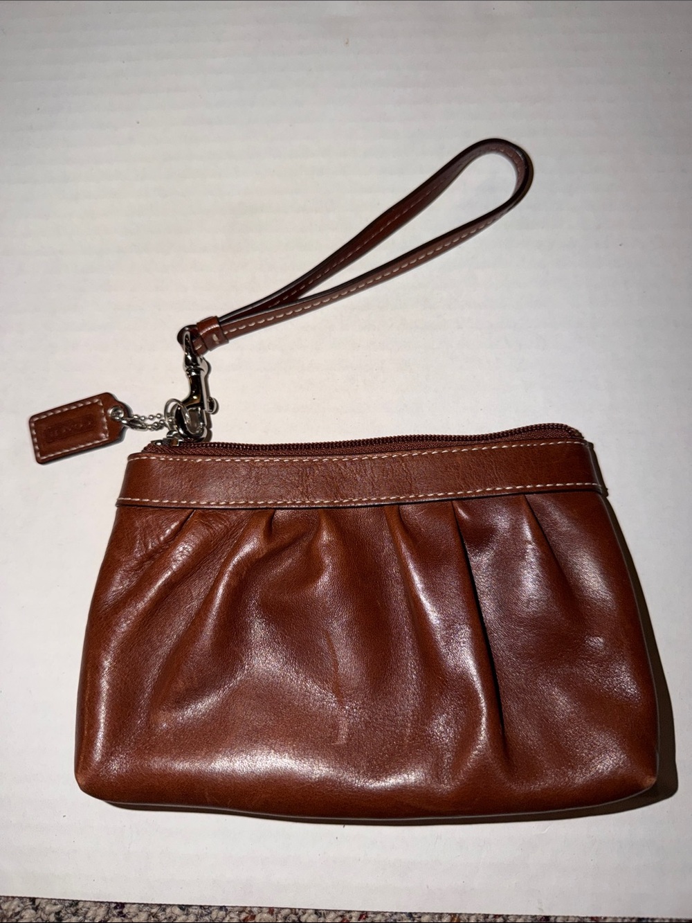 Coach Chestnut Brown Leather Wristlet Clutch - Picture 3 of 3